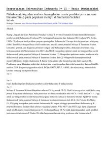 Nilaihematologi dan analisis hemoglobin: suatu