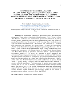 INVENTORY OF INSECT POLLINATORS IN LONG BEANS (Vygna