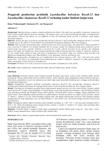 Pengaruh pemberian probiotik Lactobacillus helveticus Rosell