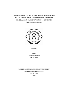 i STUDI KOMPARASI ANTARA METODE DISKUSI DENGAN