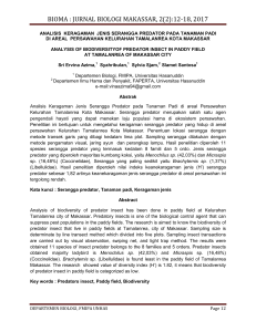 bioma : jurnal biologi makassar, 2(2):12-18, 2017 - Journal