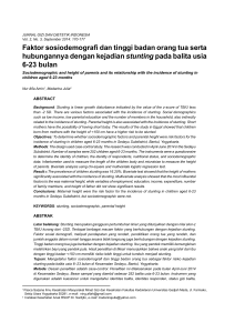 Faktor sosiodemografi dan tinggi badan orang tua serta