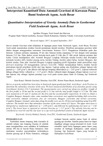 Interpretasi Kuantitatif Data Anomali Gravitasi di Kawasan Panas