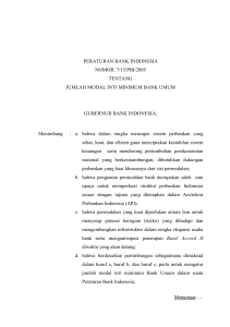PERATURAN BANK INDONESIA NOMOR: 7/15/PBI/2005