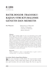 batik bogor tradisiku: kajian strukturalisme genetis