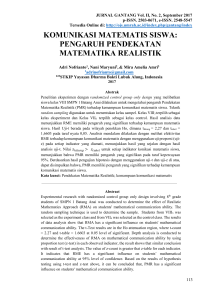 KOMUNIKASI MATEMATIS SISWA: PENGARUH PENDEKATAN