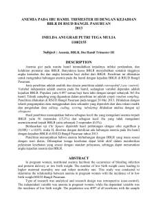 anemia pada ibu hamil trimester iii dengan kejadian bblr di rsud