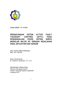 perancangan sistem active fault tolerant control - Repository