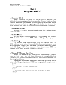 Bab 2 Pengenalan HTML - Politeknik Elektronika Negeri Surabaya