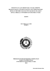 penentuan laju erosi pada tanah andepts menggunakan - USU-IR
