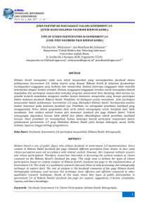 jenis partisipasi masyarakat dalam government 2.0 (studi kasus