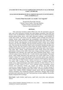 analisis mutu pelayanan farmasi di unit rawat jalan rumah sakit x di