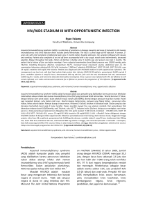 hiv/aids stadium iii with opportunistic infection