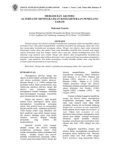 merger dan akuisisi: alternatif meningkatkan kesejahteraan