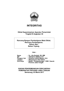 integritas - BPSDMD Prov. Jateng - Pemerintah Provinsi Jawa Tengah
