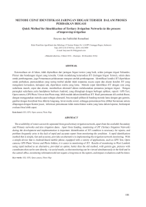 METODE CEPAT IDENTIFIKASI JARINGAN IRIGASI