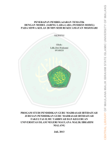 penerapan pembelajaran tematik dengan model jaring laba-laba