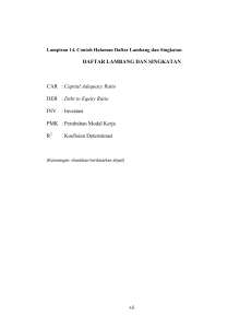 DAFTAR LAMBANG DAN SINGKATAN CAR : Capital Adequacy