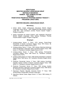 keputusan menteri negara lingkungan hidup republik indonesia