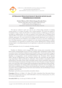 OPTIMALISASI PERAN MASYARAKAT NELAYAN BATAM DALAM