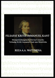 Filsafat Kant - Widya Mandala Catholic University Surabaya