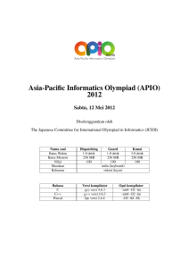 Asia-Pacific Informatics Olympiad (APIO) 2012