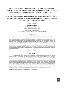 simultaneous environmental performance testing, corporate social