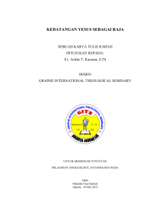 kedatangan yesus sebagai raja