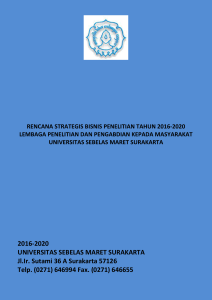 rencana strategis bisnis penelitian uns 2016-2020