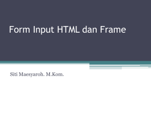 Form Input HTML dan Frame - Staff Universitas Kuningan