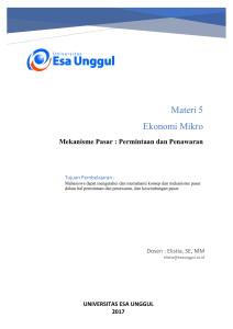 Materi 5 Ekonomi Mikro - Universitas Esa Unggul