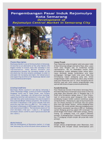 Pengembangan Pasar Induk Rejomulyo Kota Semarang