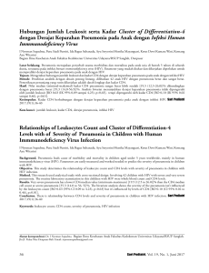 Hubungan Jumlah Leukosit serta Kadar Cluster of