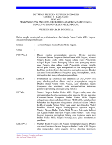 instruksi presiden republik indonesia nomor 8 tahun 2005