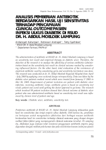 analisis pemberian antibiotik berdasarkan hasil uji sensitivitas