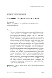 strategi dakwah sunan kudus