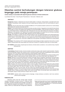 Obesitas sentral berhubungan dengan toleransi
