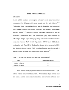 BAB 2. TINJAUAN PUSTAKA 2.1. Anemia Anemia adalah keadaan