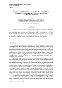 ANALISIS PARTISIPASI MASYARAKAT DALAM