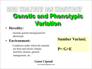 Genetic and Phenotypic Variation - Bank Sel Gamet Ternak Lokal