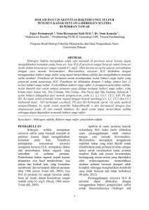 ISOLASI DAN UJI AKTIVITAS BAKTERI UNGU SULFUR PENURUN