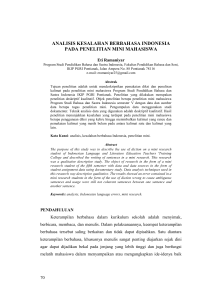 analisis kesalahan berbahasa indonesia pada penelitian mini