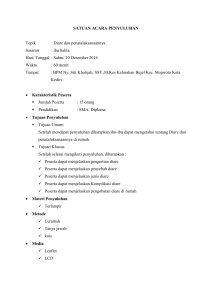 SATUAN ACARA PENYULUHAN Topik : Diare dan