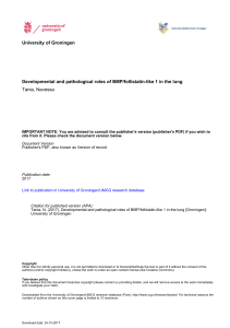 University of Groningen Developmental and pathological roles of