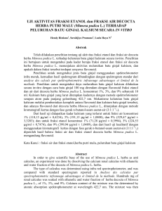 UJI AKTIVITAS FRAKSI ETANOL dan FRAKSI AIR DECOCTA