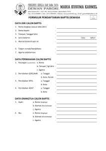 formulir pendaftaran baptis dewasa