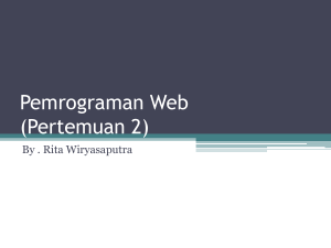 Pemrograman Web (Pertemuan 2)