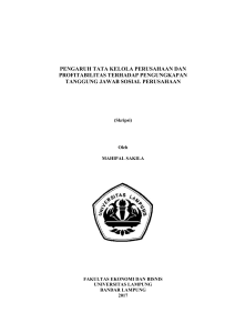 pengaruh tata kelola perusahaan dan profitabilitas terhadap