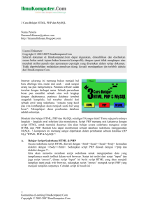 Belajar HTML, PHP dan MySQL