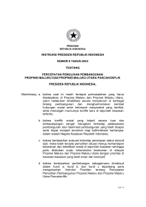 instruksi presiden republik indonesia nomor 6 tahun 2003